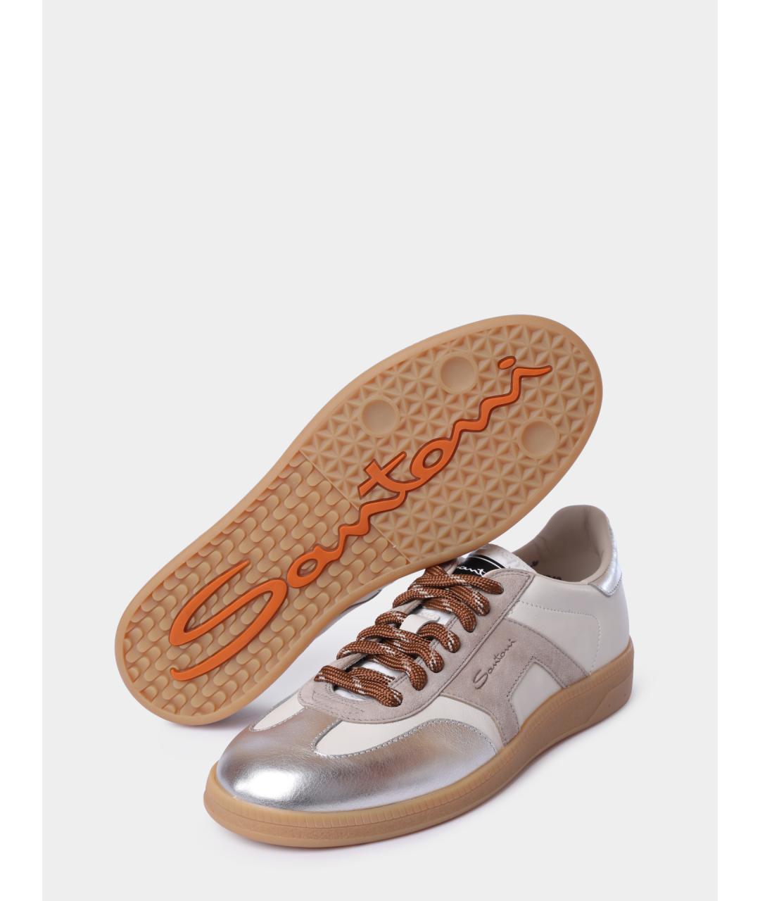 SANTONI Бежевые кеды, фото 5