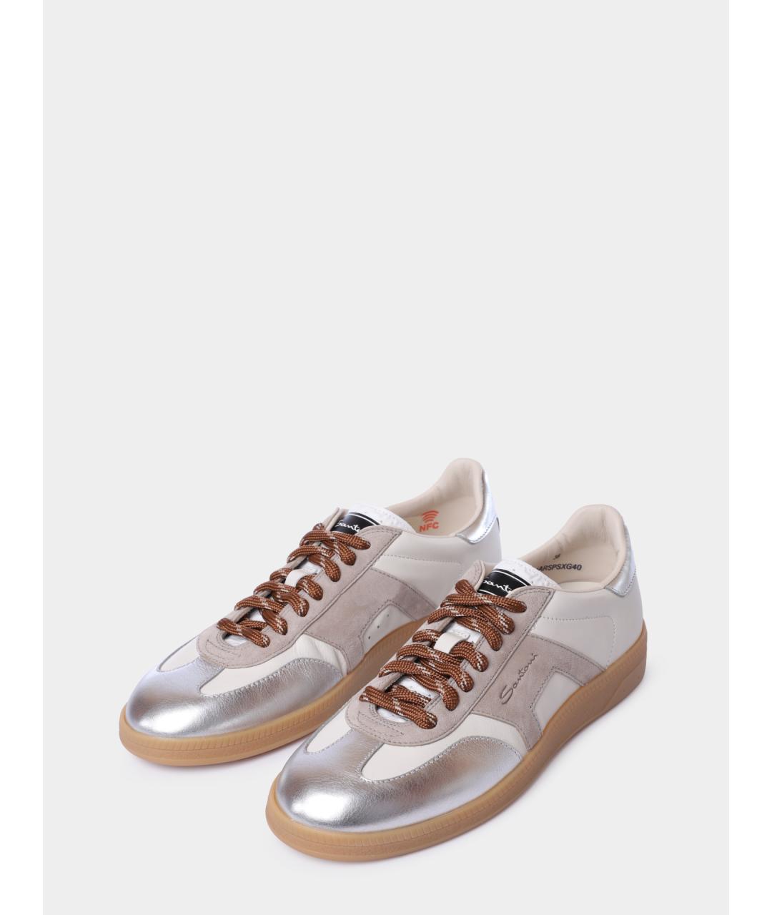 SANTONI Бежевые кеды, фото 2