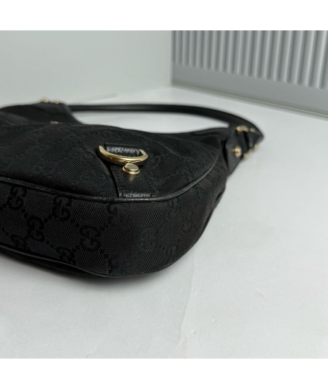 GUCCI Черная тканевая сумка с короткими ручками, фото 6