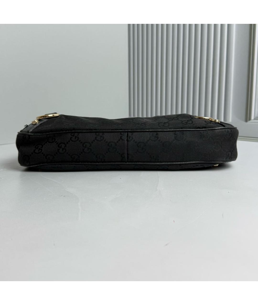GUCCI Черная тканевая сумка с короткими ручками, фото 4