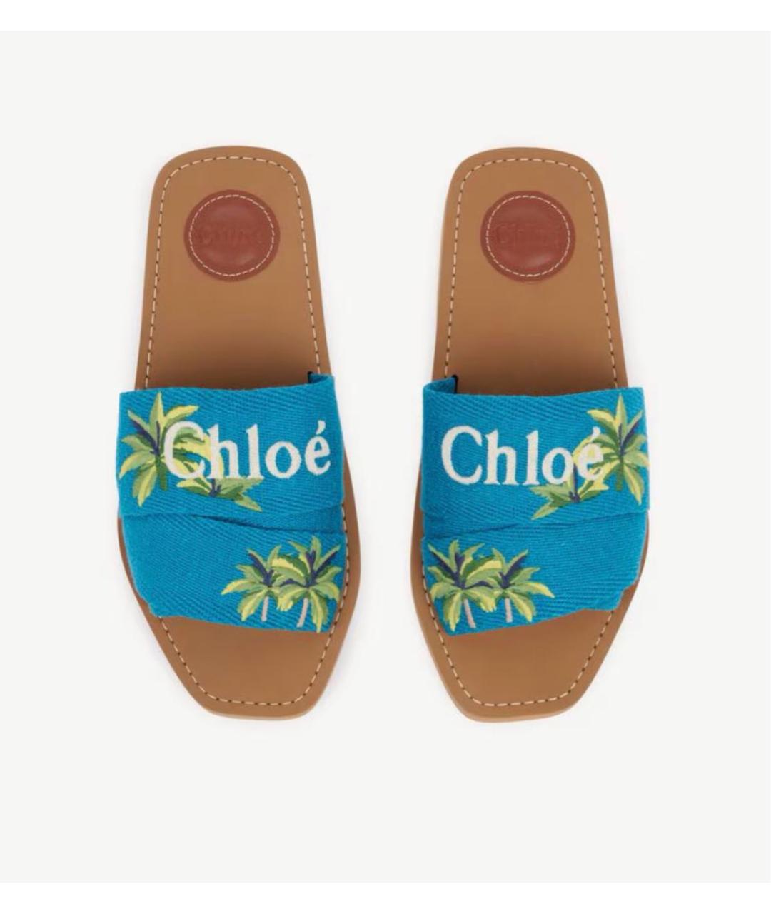 CHLOE Голубые шлепанцы, фото 3
