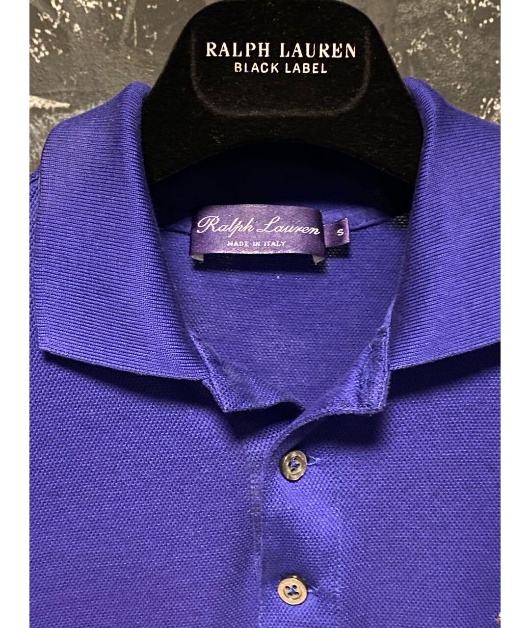 RALPH LAUREN PURPLE LABEL Синее хлопковое поло с коротким рукавом, фото 4