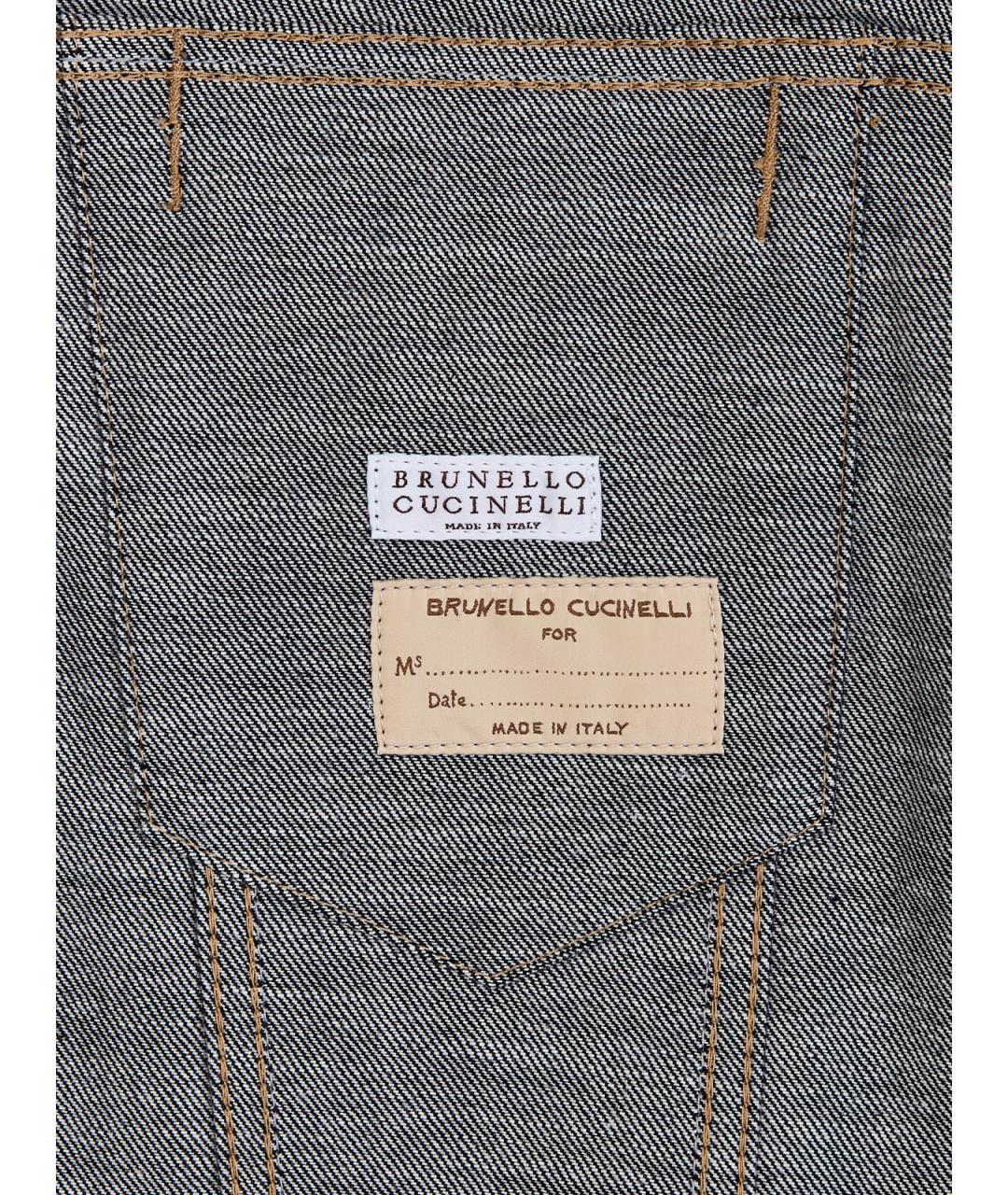 BRUNELLO CUCINELLI Темно-синяя хлопковая куртка, фото 6