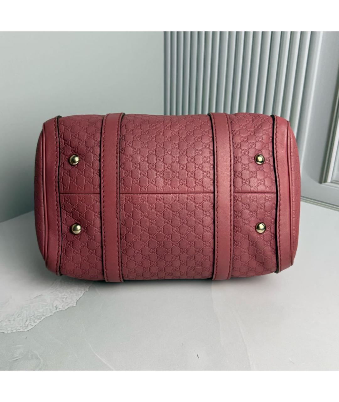 GUCCI Розовая кожаная сумка с короткими ручками, фото 3