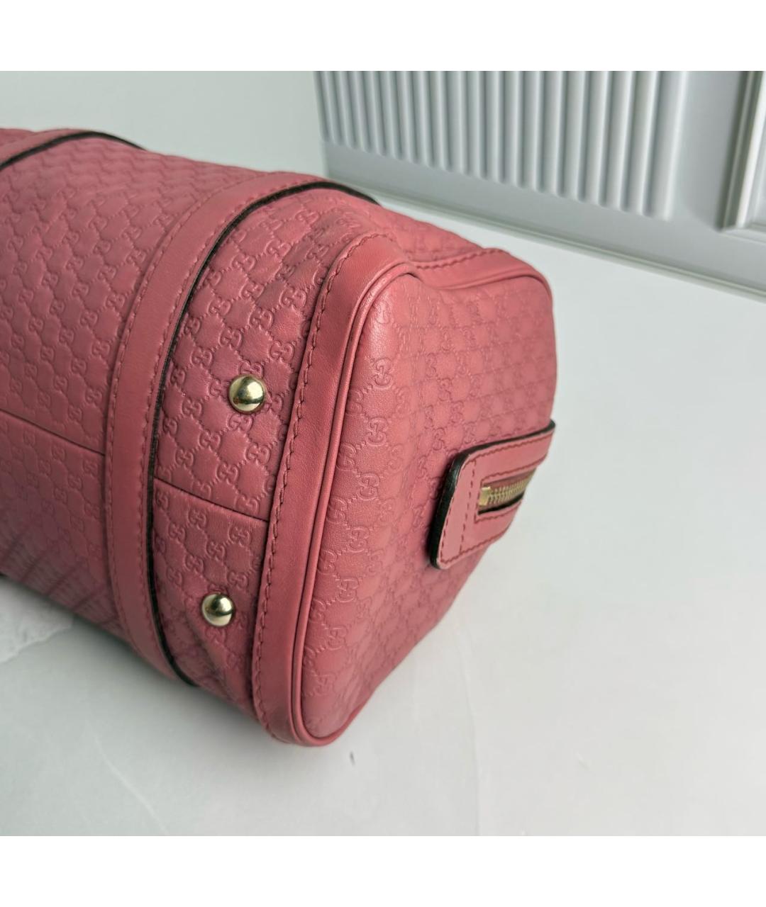 GUCCI Розовая кожаная сумка с короткими ручками, фото 5