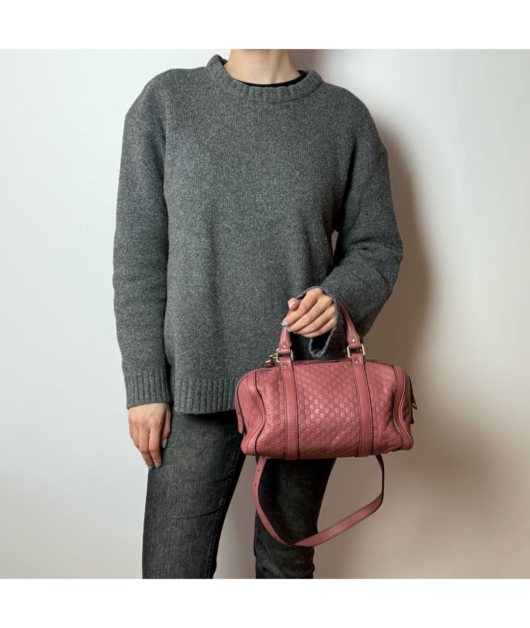 GUCCI Розовая кожаная сумка с короткими ручками, фото 8