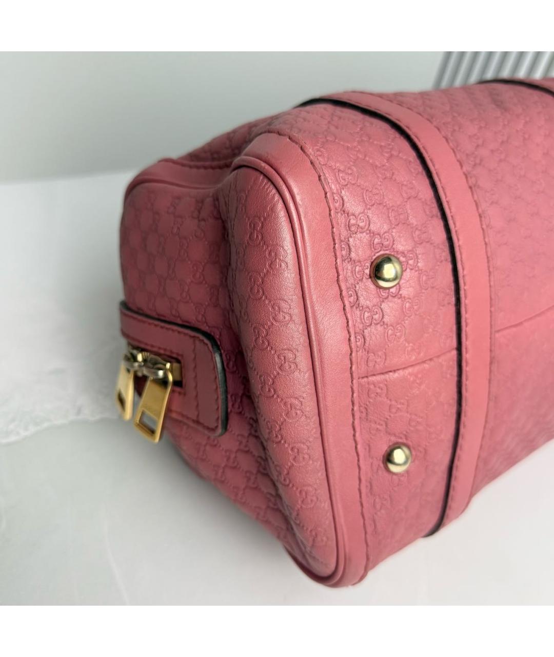 GUCCI Розовая кожаная сумка с короткими ручками, фото 4
