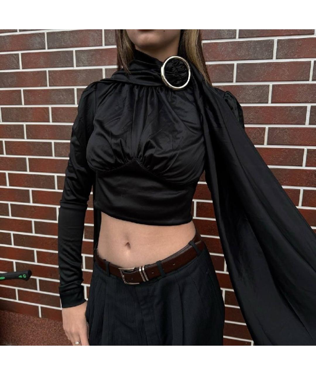 PACO RABANNE Черная ацетатная блузы, фото 6