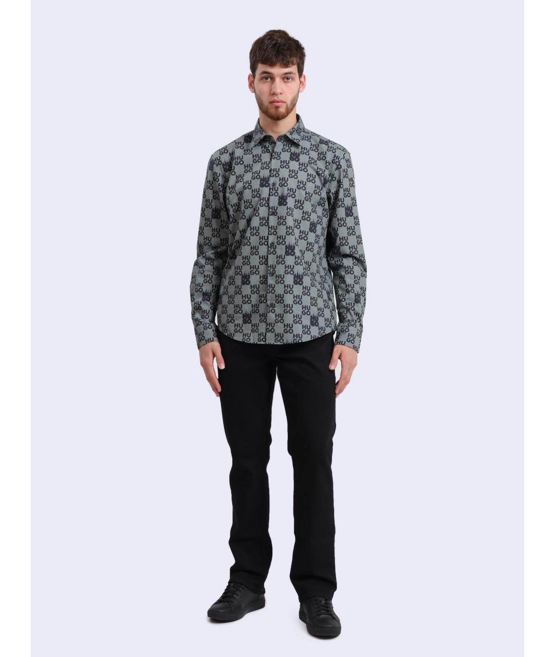 HUGO BOSS Зеленая кэжуал рубашка, фото 5