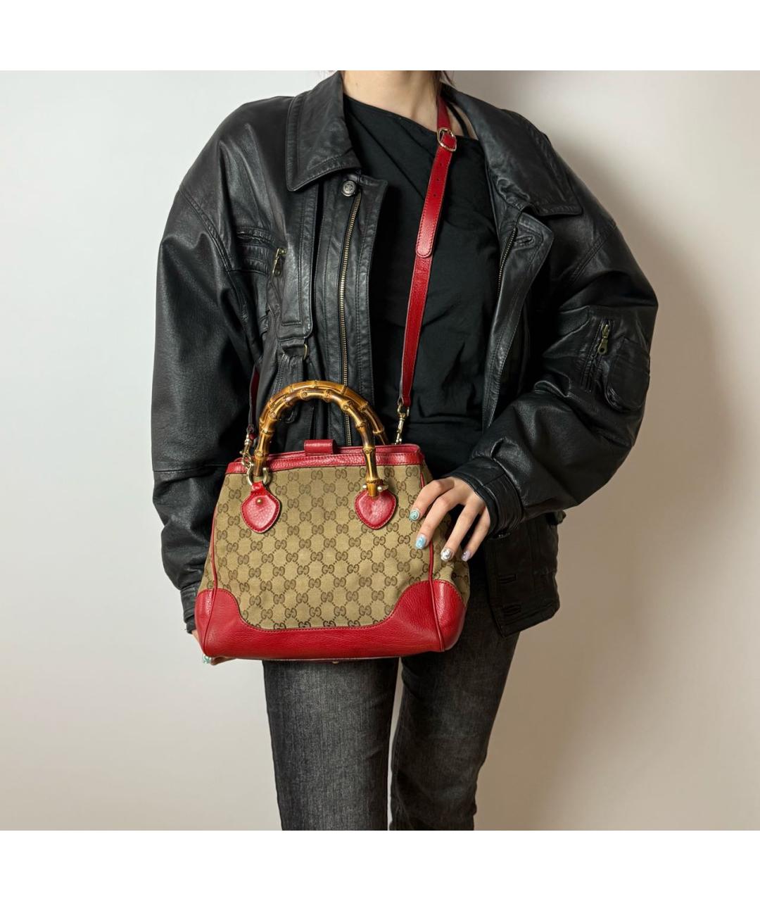 GUCCI Тканевая сумка с короткими ручками, фото 6