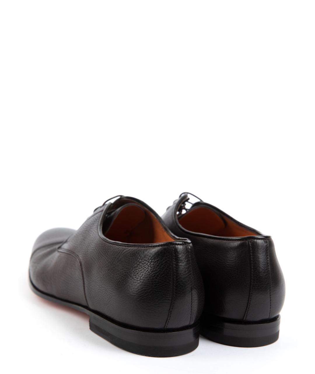 SANTONI Бордовые кожаные низкие ботинки, фото 4