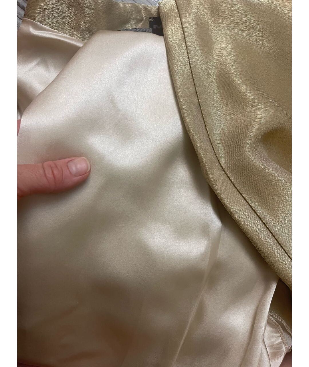 MUGLER Золотые шелковые прямые брюки, фото 5
