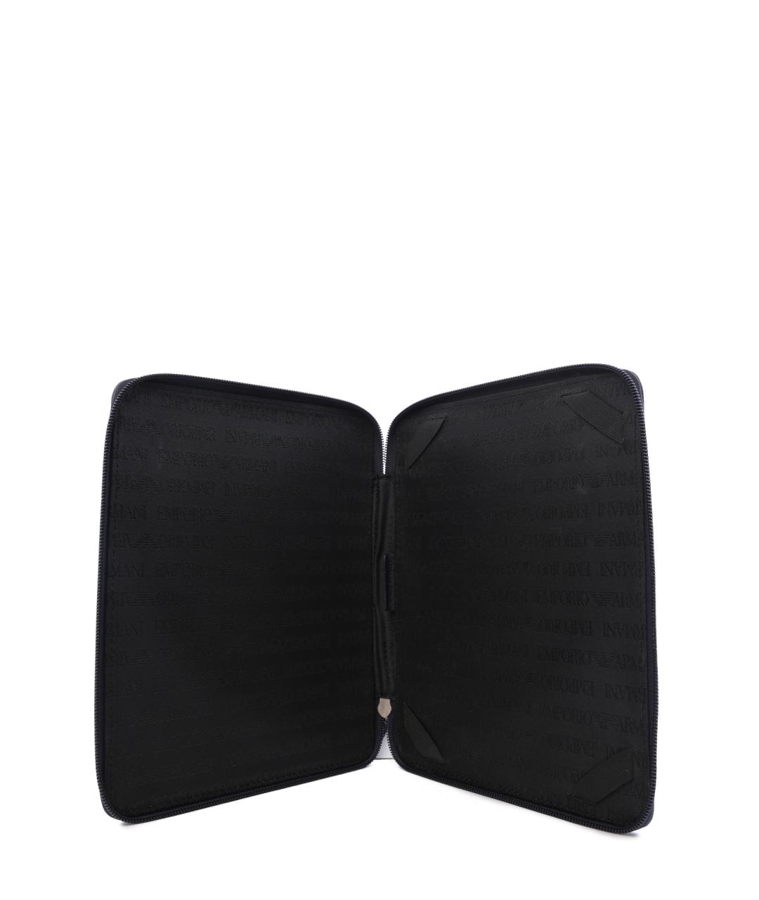 EMPORIO ARMANI Черный кожаный кошелек, фото 2
