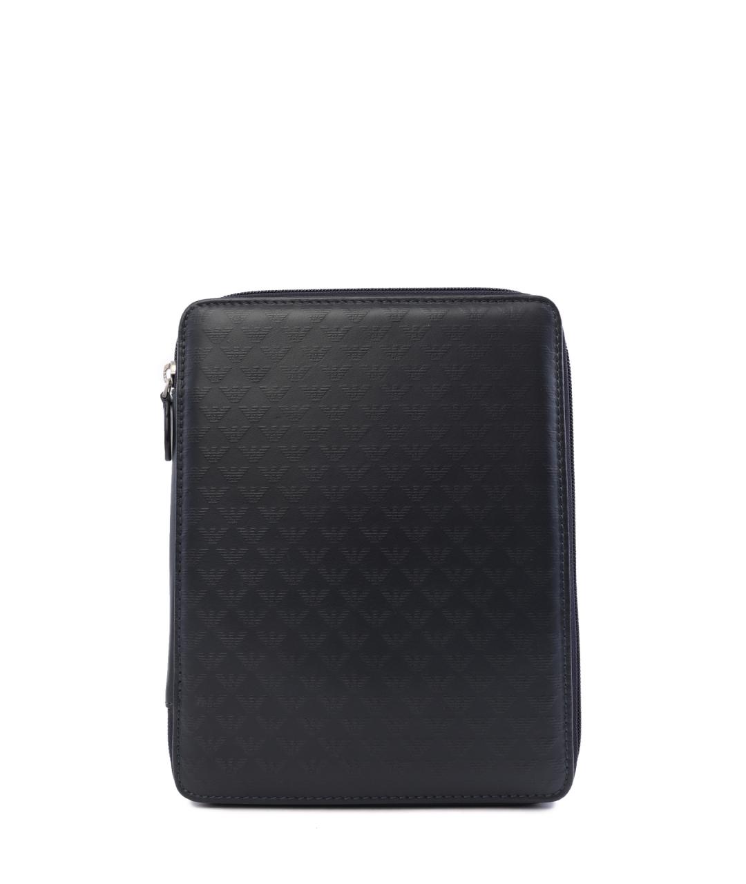 EMPORIO ARMANI Черный кожаный кошелек, фото 1