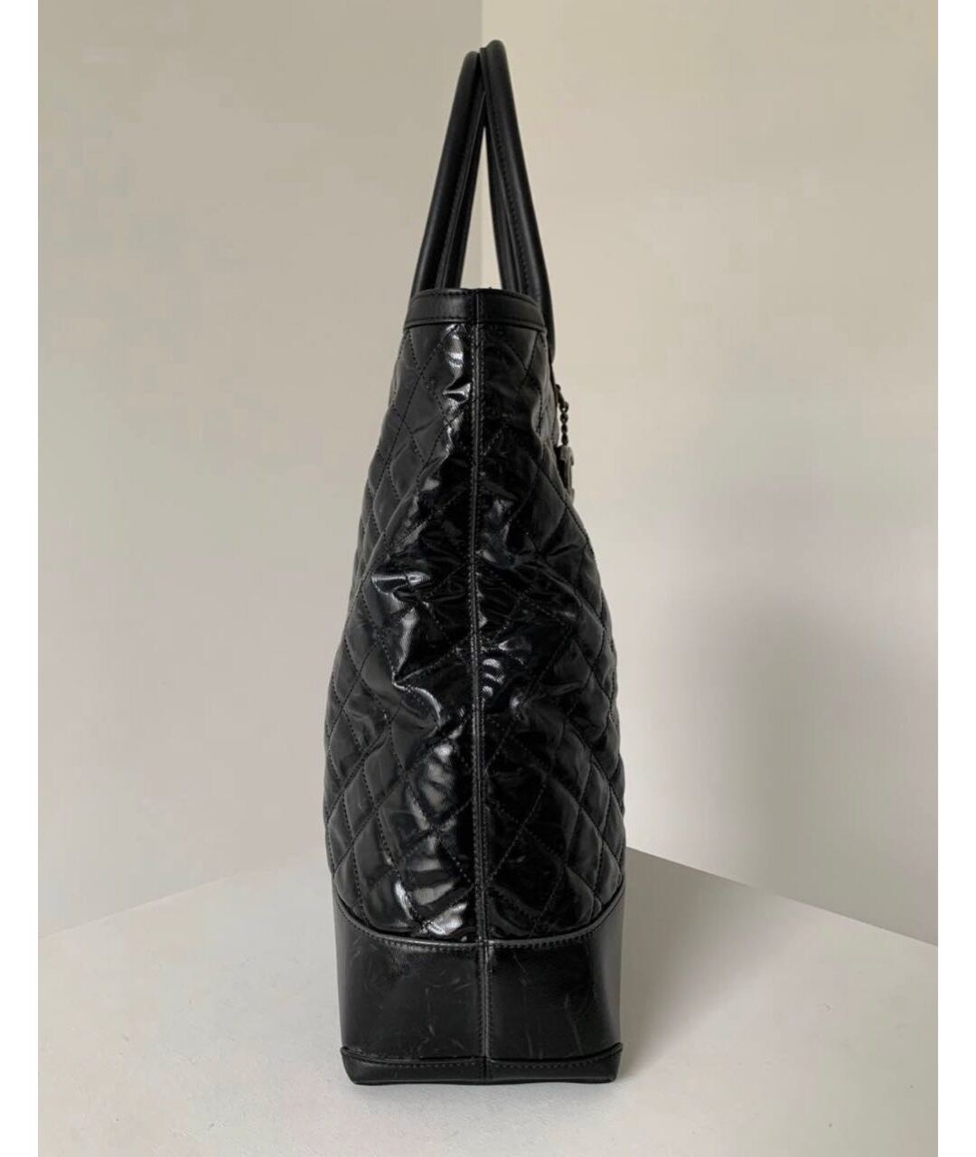 CHANEL PRE-OWNED Черная кожаная сумка тоут, фото 7