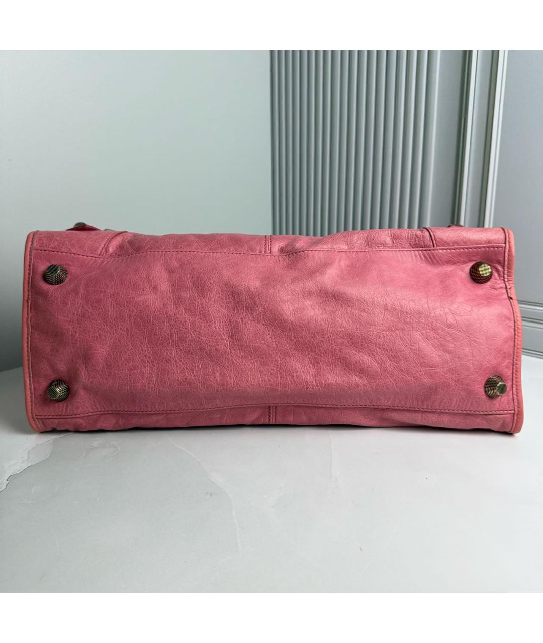 BALENCIAGA Розовая кожаная сумка с короткими ручками, фото 3