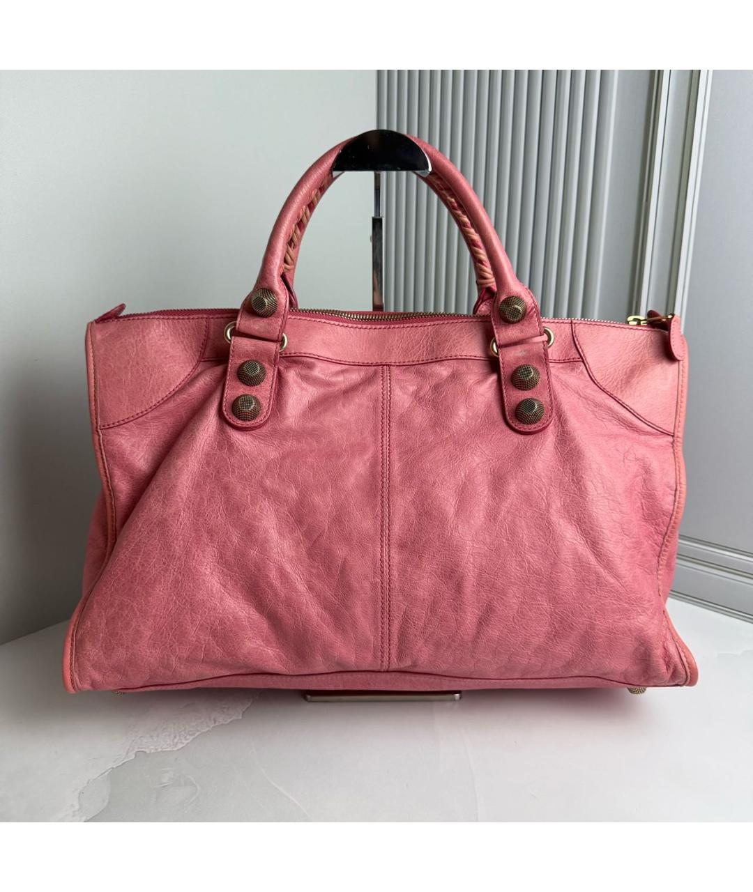 BALENCIAGA Розовая кожаная сумка с короткими ручками, фото 2