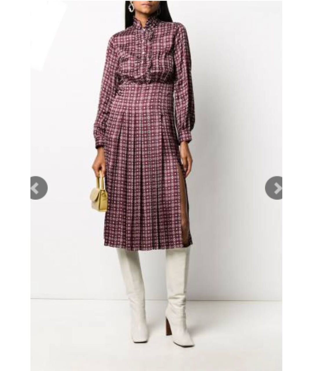 SANDRO Бордовое вискозное повседневное платье, фото 4