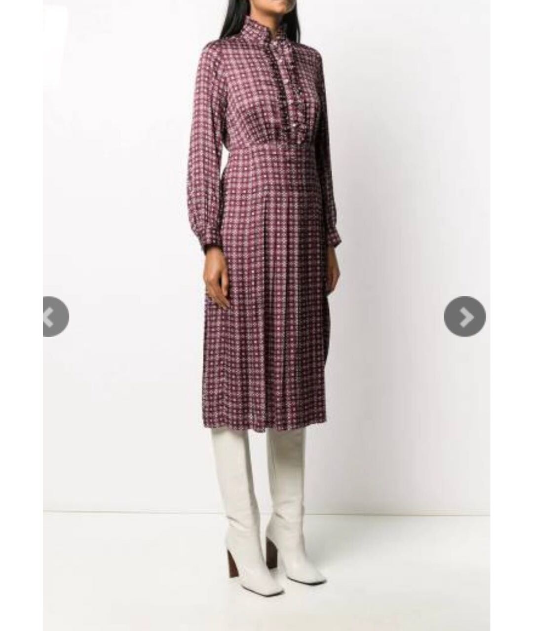 SANDRO Бордовое вискозное повседневное платье, фото 5