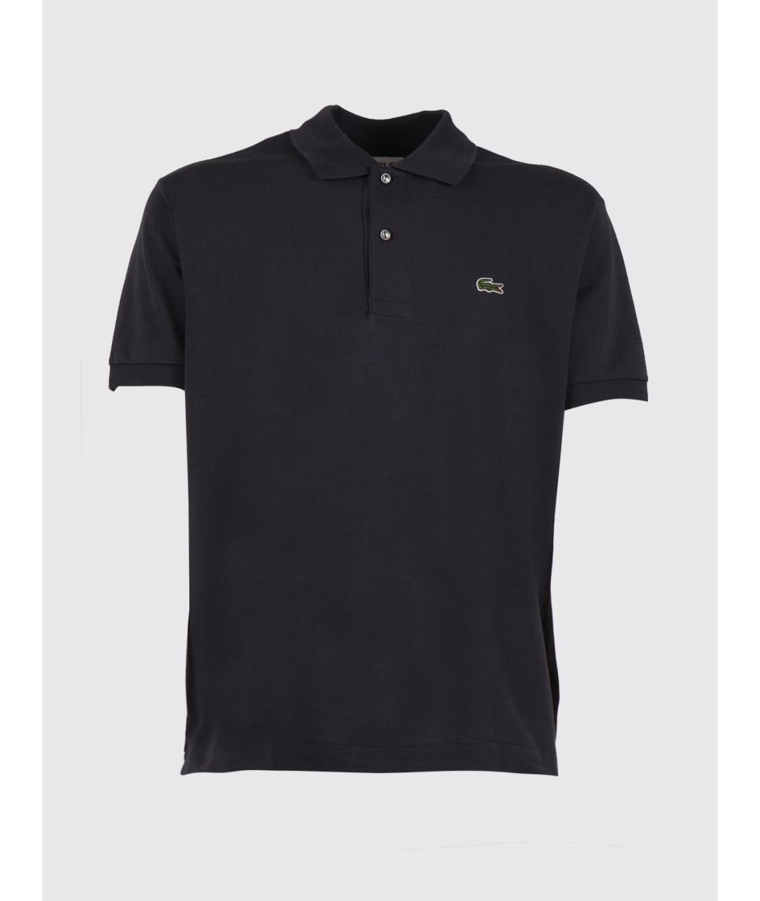 LACOSTE Черное хлопковое поло с коротким рукавом, фото 2