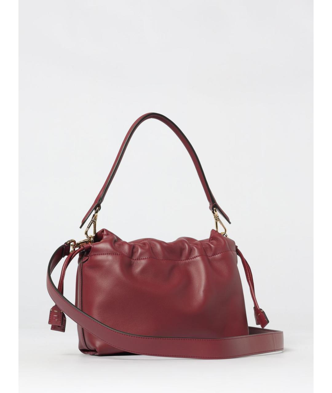 FENDI Бордовая кожаная сумка через плечо, фото 3