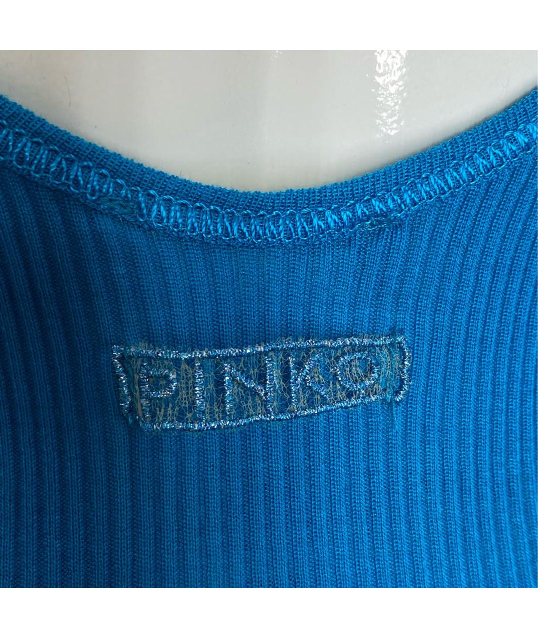 PINKO Бирюзовая хлопковая майка, фото 7
