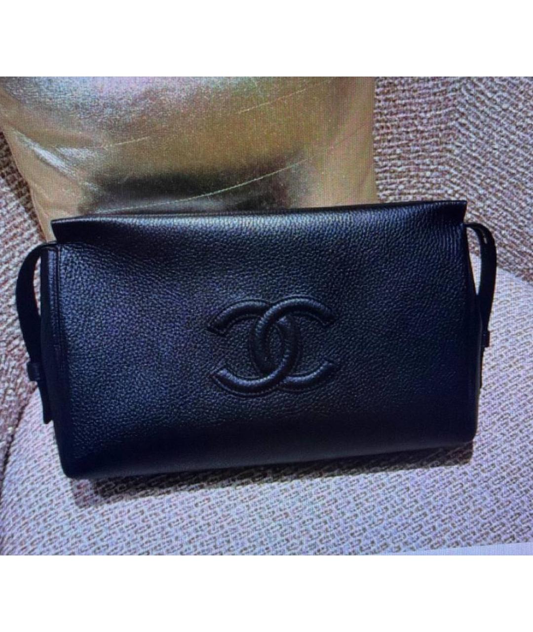 CHANEL Черная кожаная косметичка, фото 3