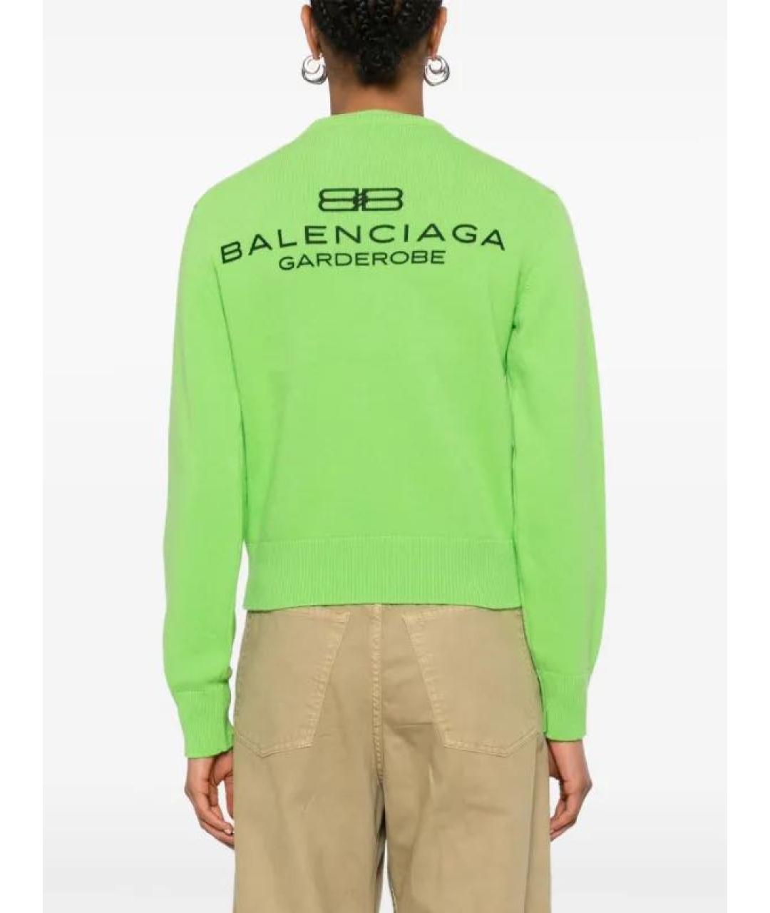 BALENCIAGA Салатовый шерстяной джемпер / свитер, фото 3