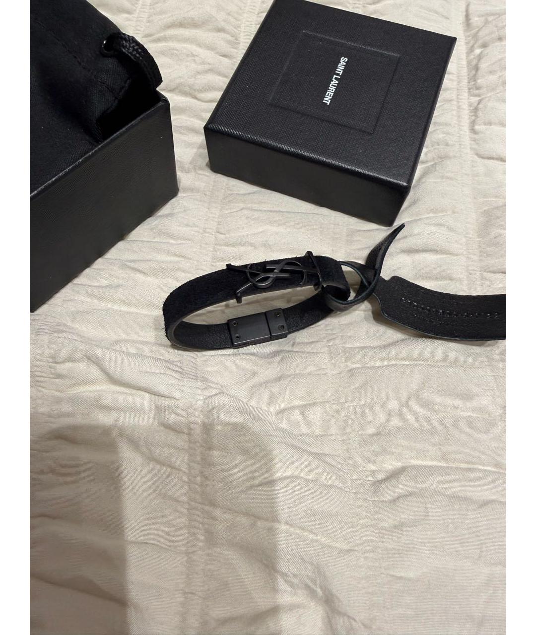 SAINT LAURENT Черный браслет, фото 4