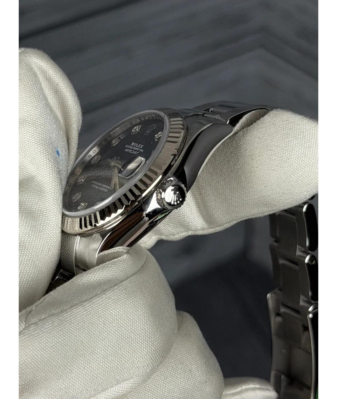 ROLEX Синие часы из белого золота, фото 3