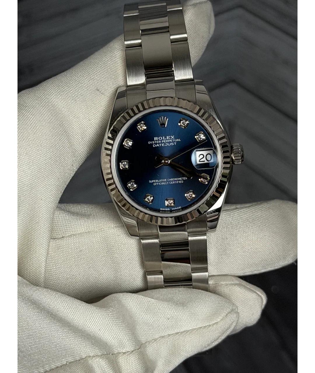 ROLEX Синие часы из белого золота, фото 2