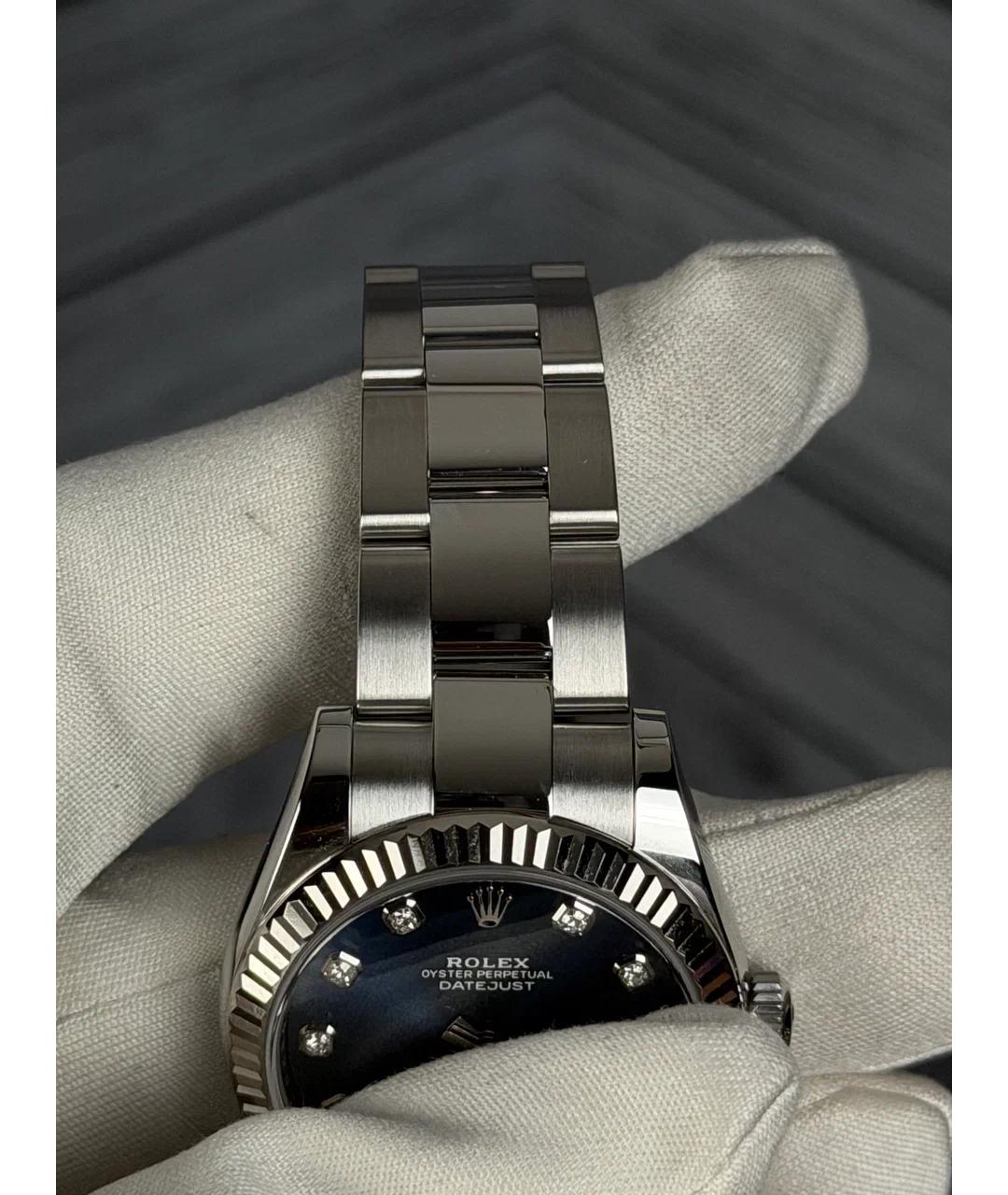 ROLEX Синие часы из белого золота, фото 5