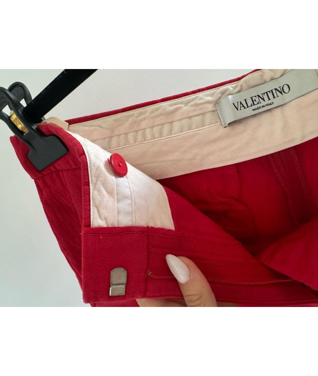 VALENTINO Красные хлопковые шорты, фото 4