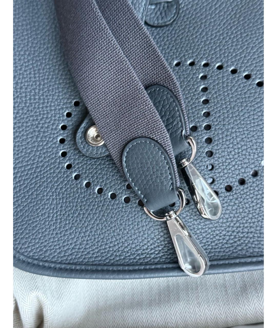 HERMES Антрацитовая кожаная сумка через плечо, фото 4