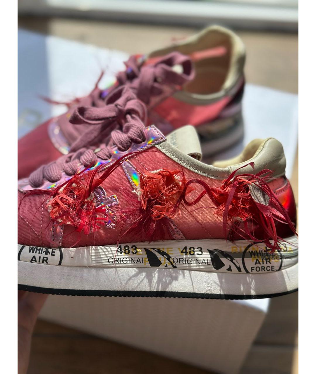 PREMIATA Коралловые текстильные кеды, фото 3