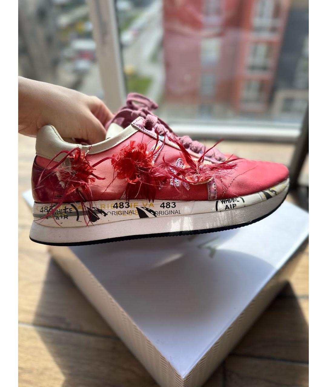 PREMIATA Коралловые текстильные кеды, фото 5