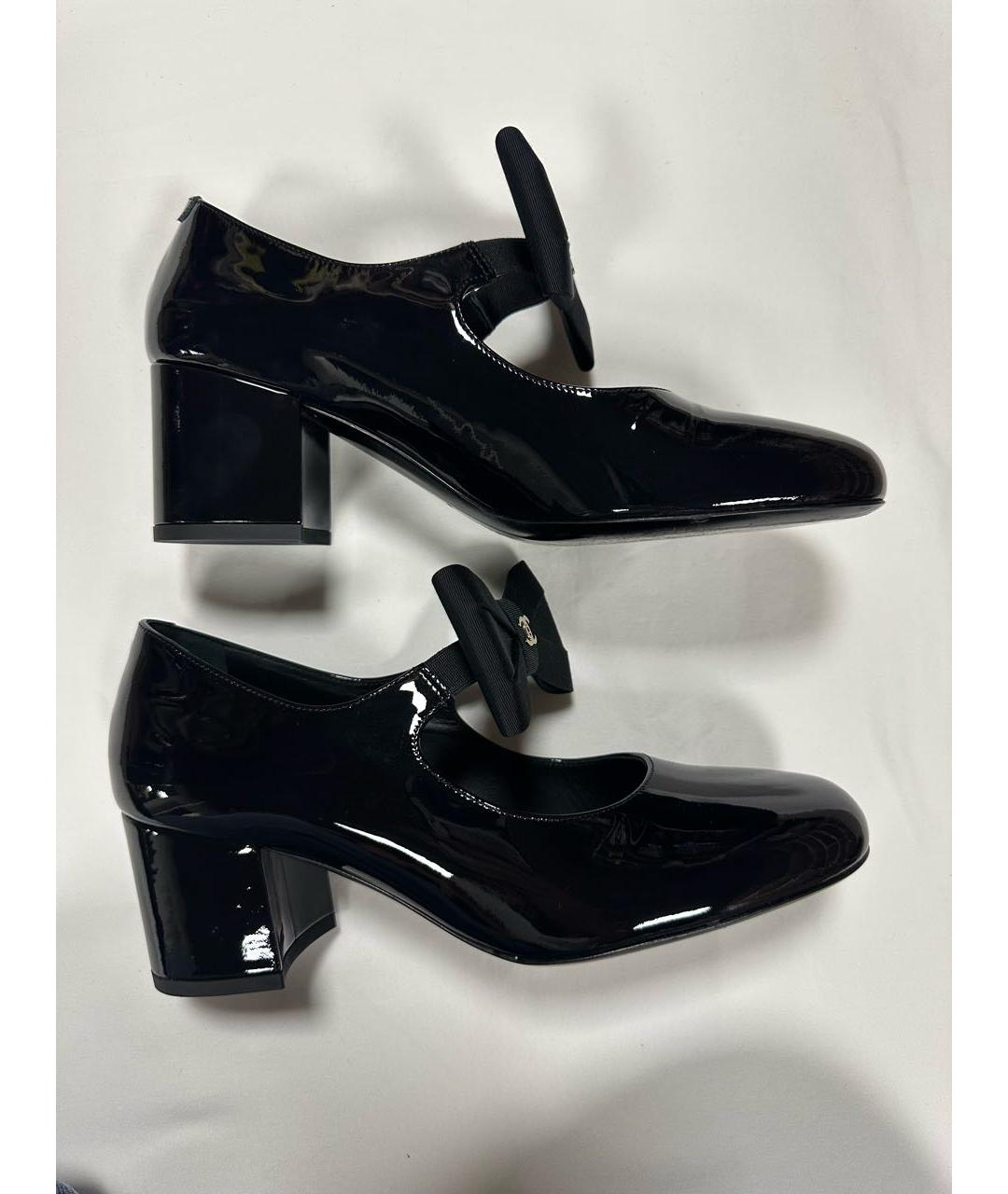 CHANEL Черные туфли из лакированной кожи, фото 5