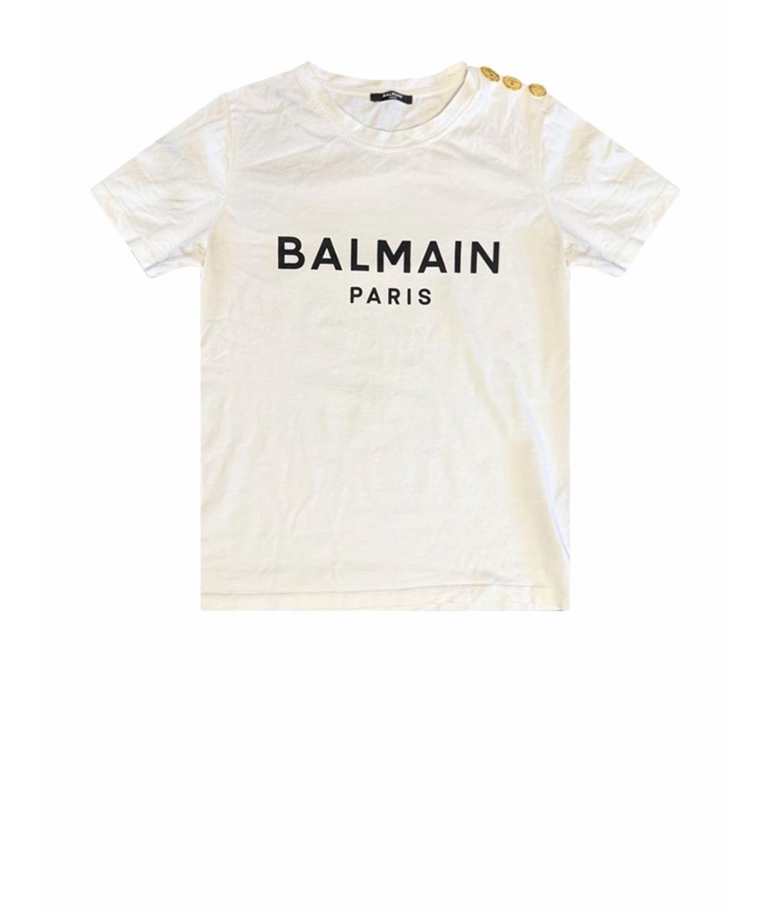 BALMAIN Белая хлопковая футболка, фото 1