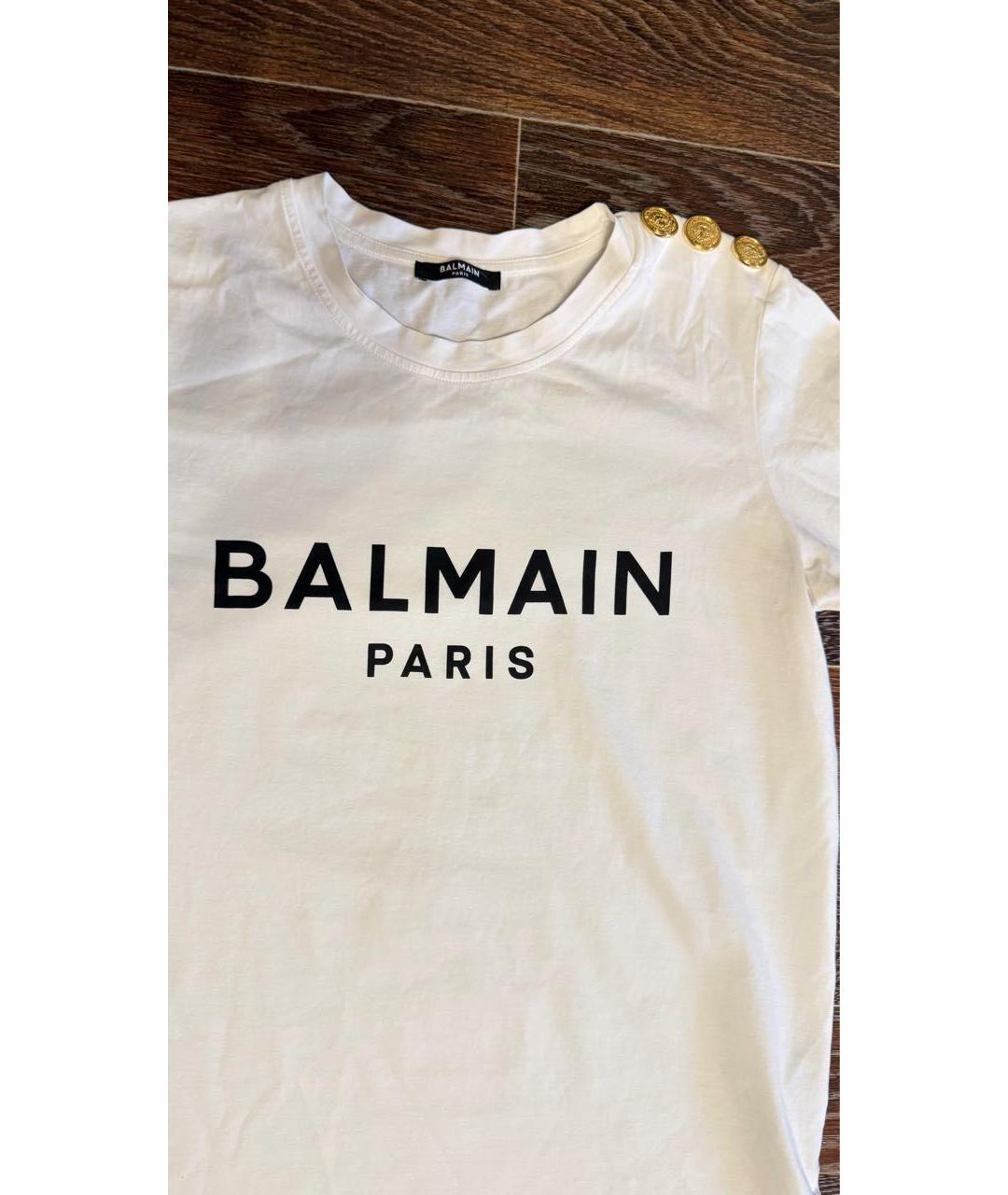 BALMAIN Белая хлопковая футболка, фото 3
