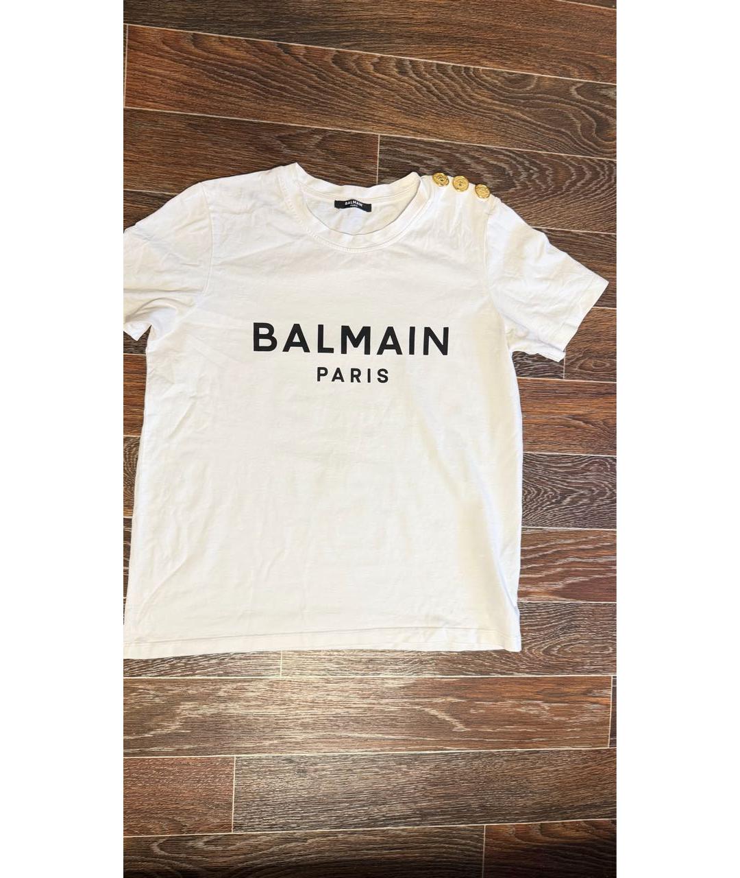 BALMAIN Белая хлопковая футболка, фото 5