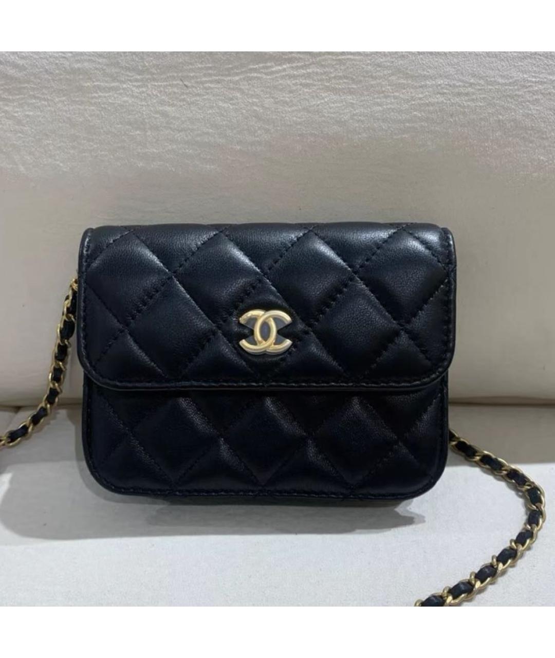CHANEL Черная кожаная сумка через плечо, фото 2