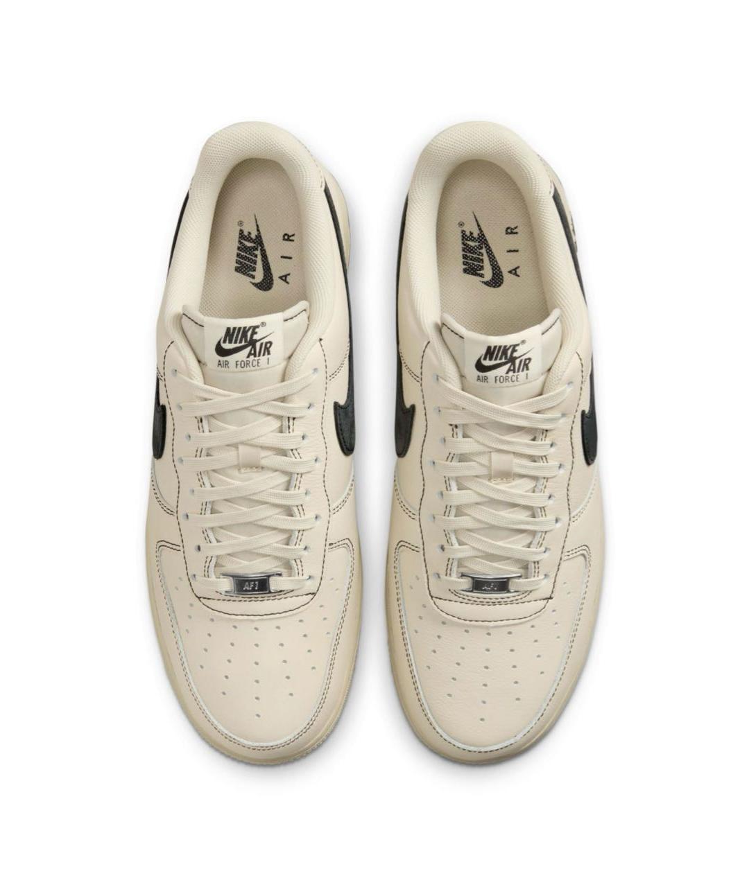 NIKE Бежевые кожаные низкие кроссовки / кеды, фото 3