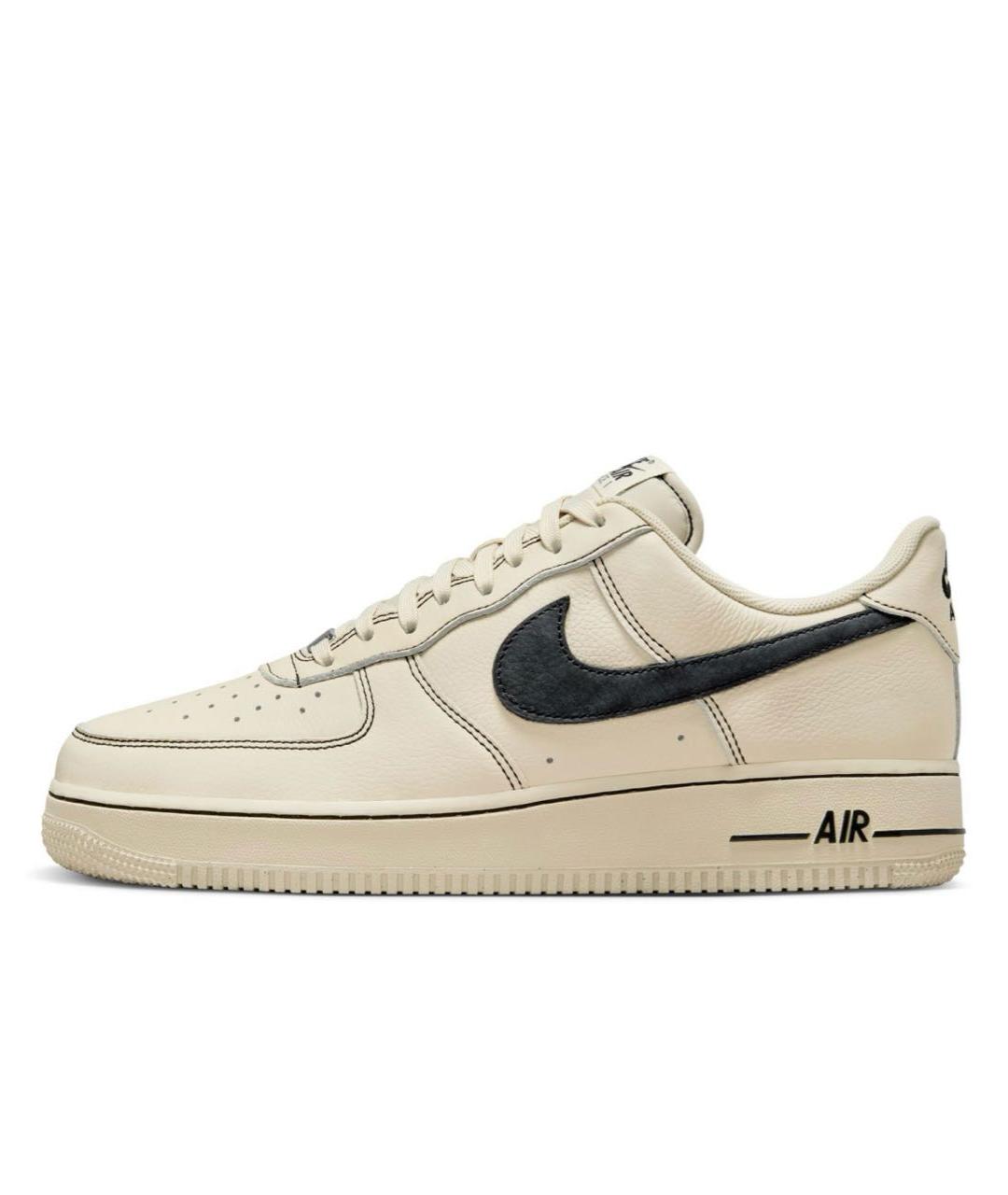 NIKE Бежевые кожаные низкие кроссовки / кеды, фото 5