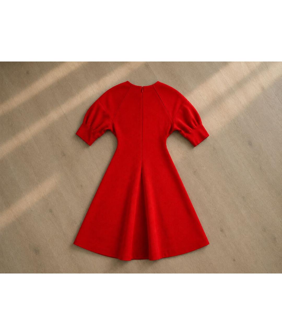 CHRISTIAN DIOR Красное шерстяное повседневное платье, фото 2