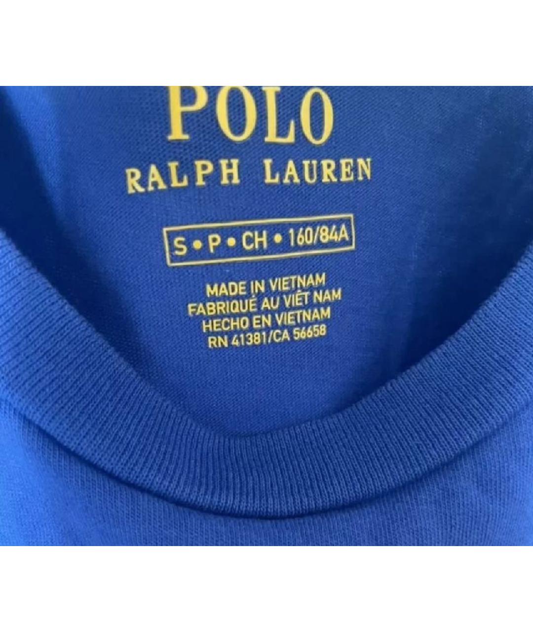 RALPH LAUREN PURPLE LABEL Синий хлопковый детская футболка / топ, фото 4