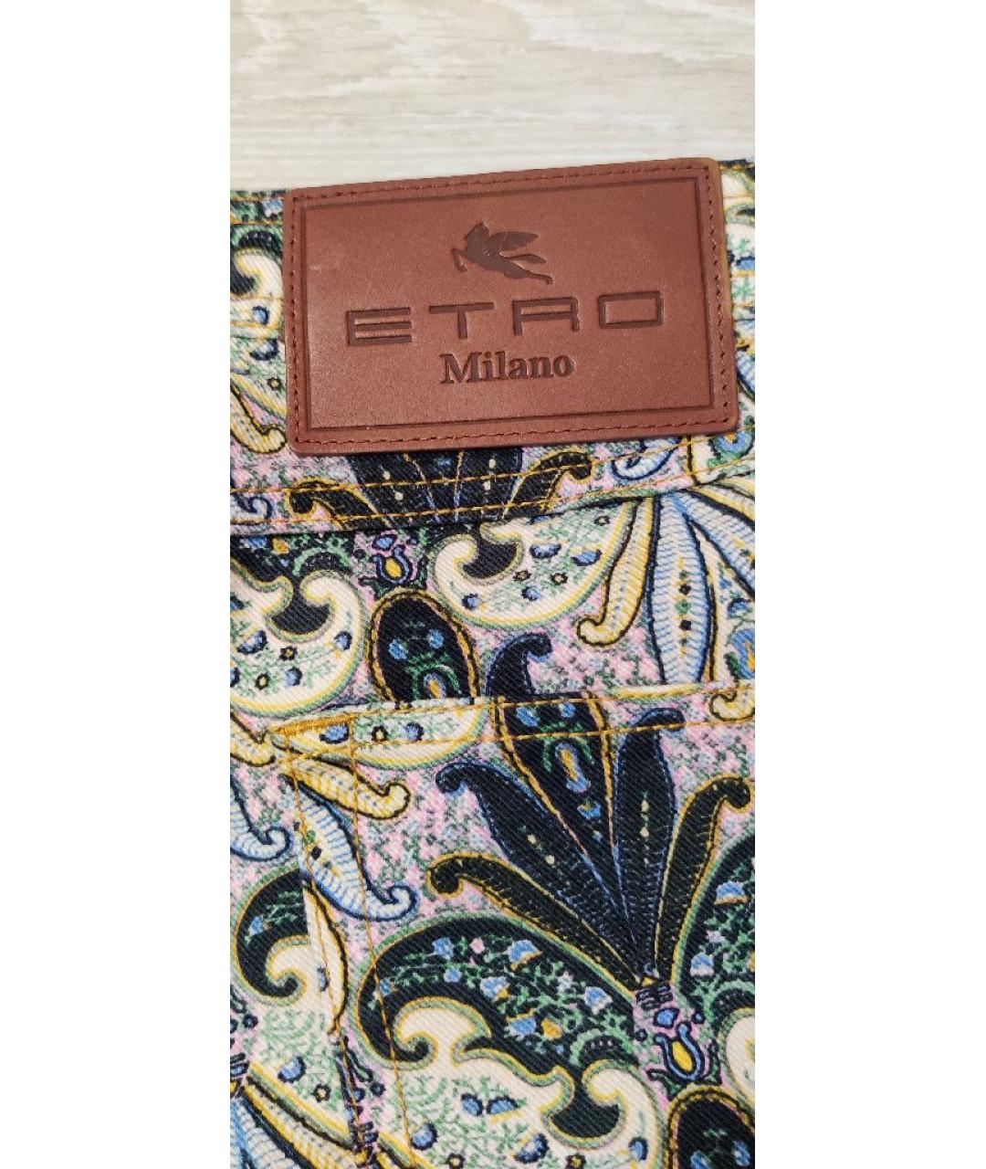 ETRO Мульти хлопко-эластановые джинсы слим, фото 5