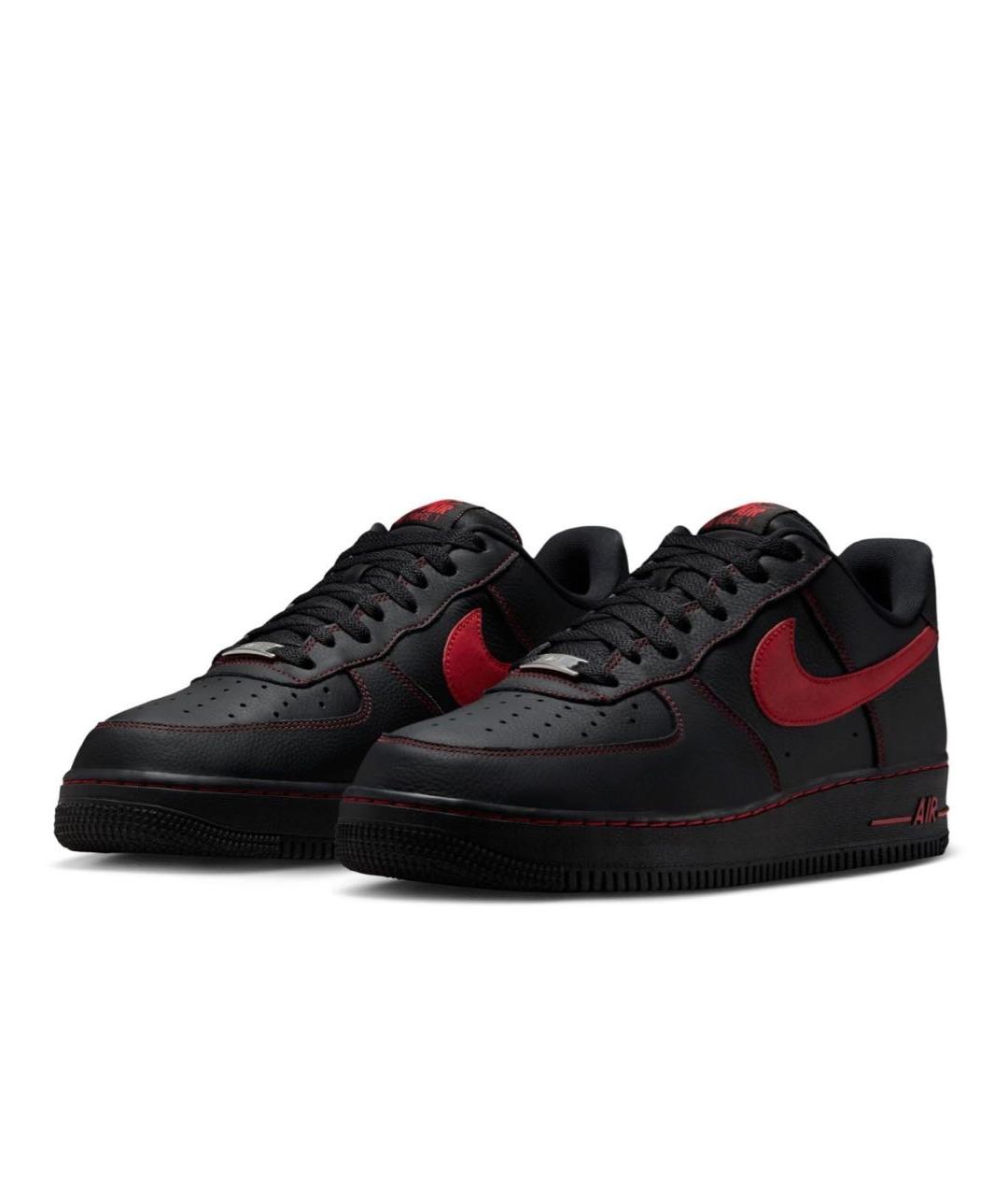 NIKE Черные кожаные низкие кроссовки / кеды, фото 2