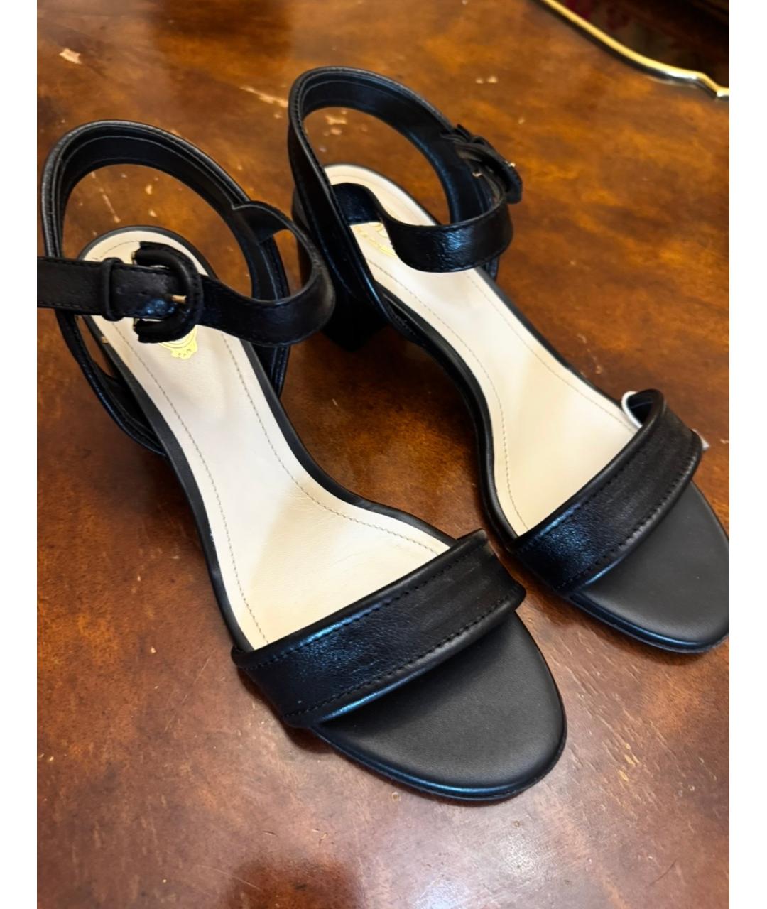 TOD'S Черные кожаные босоножки, фото 7