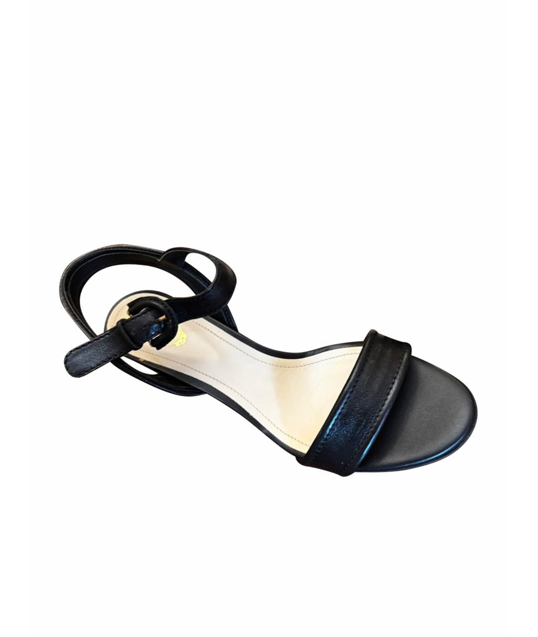 TOD'S Черные кожаные босоножки, фото 1