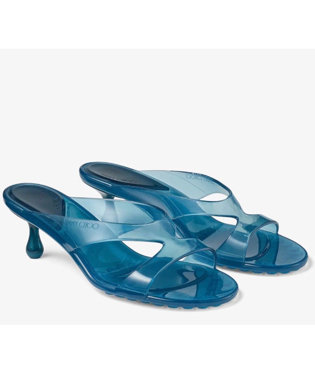 JIMMY CHOO Темно-синие мюли, фото 4